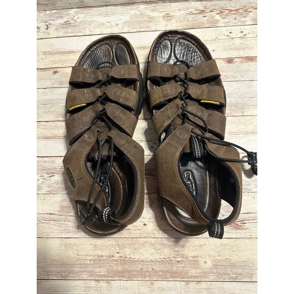 Keen Daytona Fisherman Sandals Men's Size 12 Brown Leather Upper Waterproof Sole - Picture 3 of 8